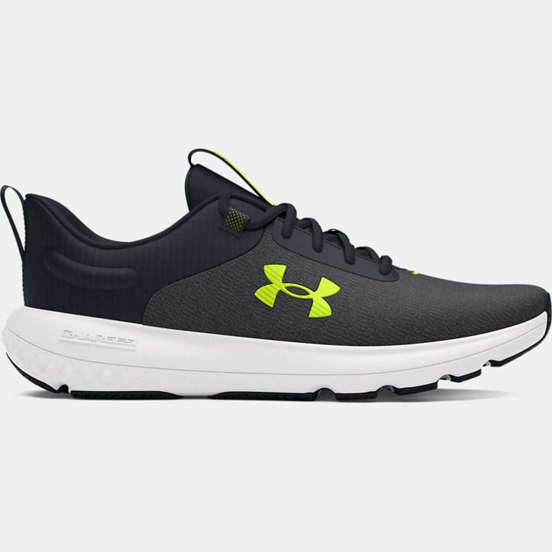 Men's  Under Armour  Charged Revitalize Running Shoes Black / Halo Gray / High Vis Yellow 8